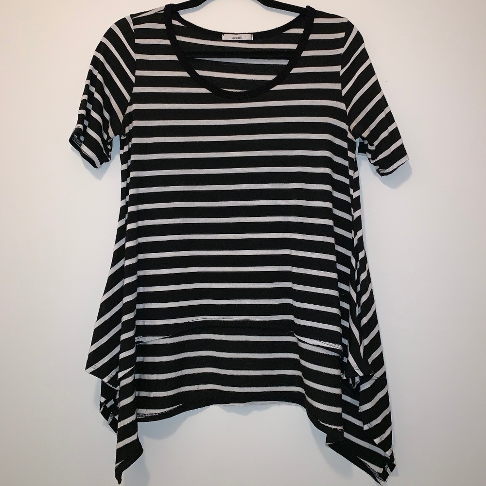 Black and white striped top